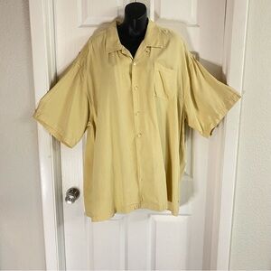 Tommy Bahama XXL tan Casual Button Down Shirt 100% silk